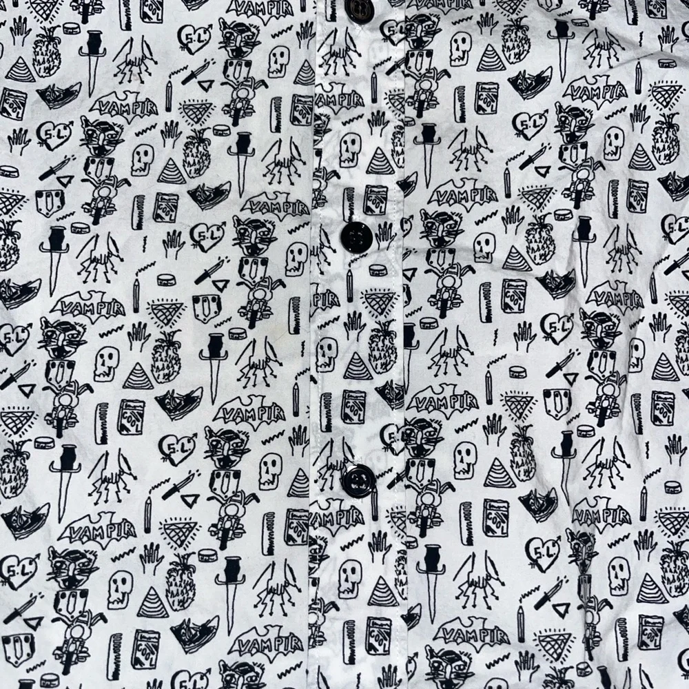 Saint Laurent Vampire Skull Print Dress Shirt - Picture 4 of 12